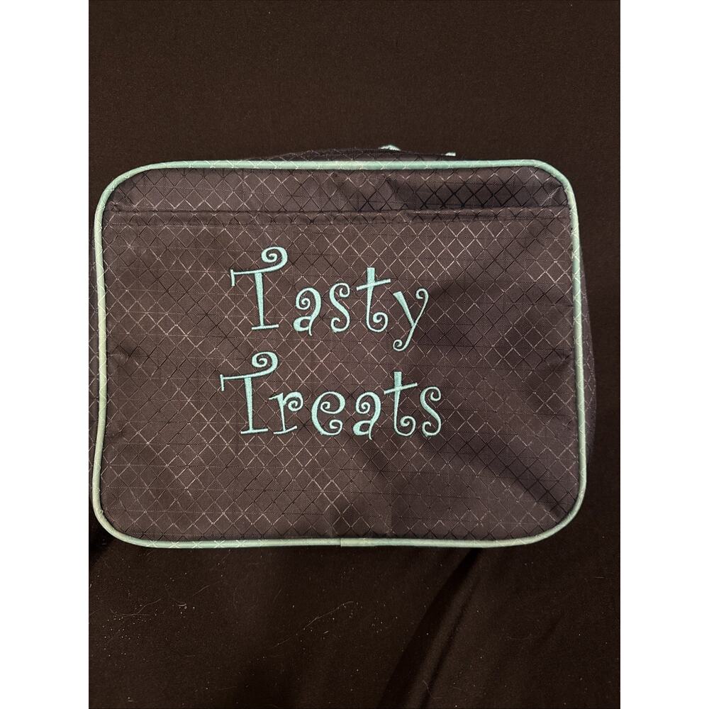 Lunch Bag Insulated Black Teal Blue Zip Closure Treats 10 X 8 X 3 Thirty One